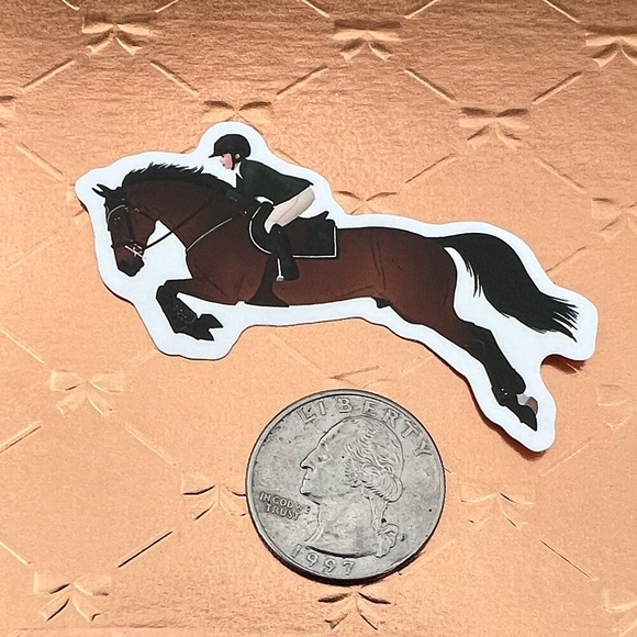 Jumper Equestrian Horse Girl Horse Boy Cowboy CowGirl Single Decor Sticker - Picture 2 of 3